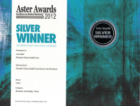 2012 Silver Aster Award WinnerBrochure Advertising for Premiere Home Health Care