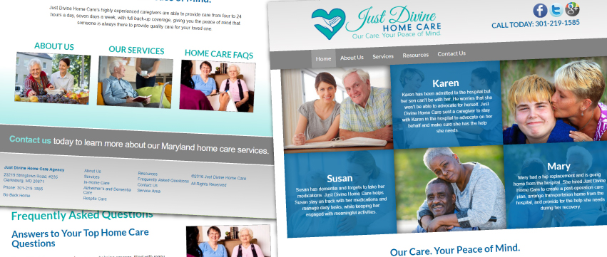 home care website design