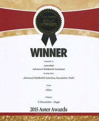 2015 Gold Aster Award  Advanced TeleHealth Solutions  e-Newsletter