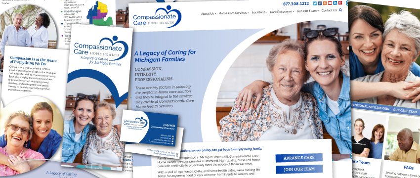 compassionate care home health services website brochure corp id