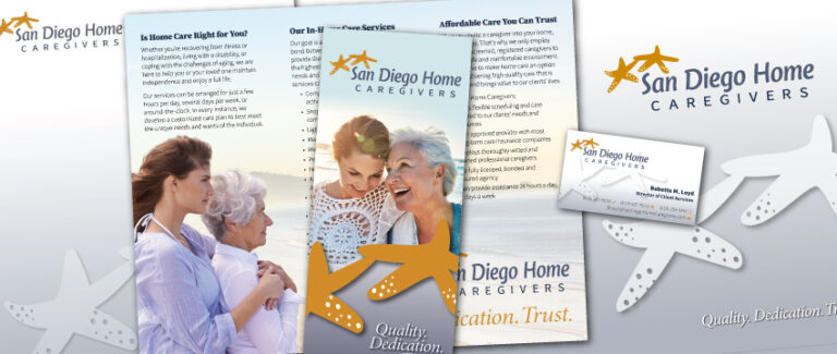 San Diego Home Caregivers - stationery, logo refinement, stationery, folder