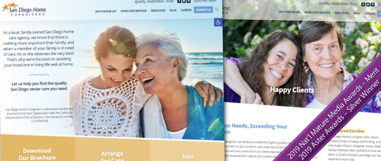 Sand Diego Home Caregivers website