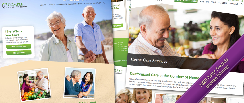 Complete Care at Home website - Bronze Aster Award Winner