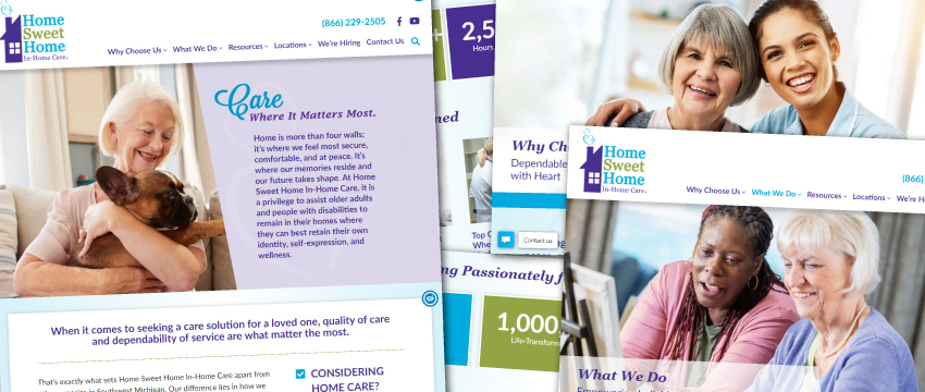 Home Sweet Home In-Home Care 2020 website