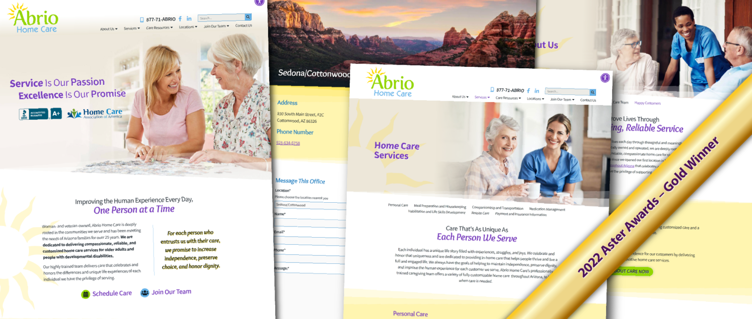 Abrio Home Care Website - Gold Aster Award