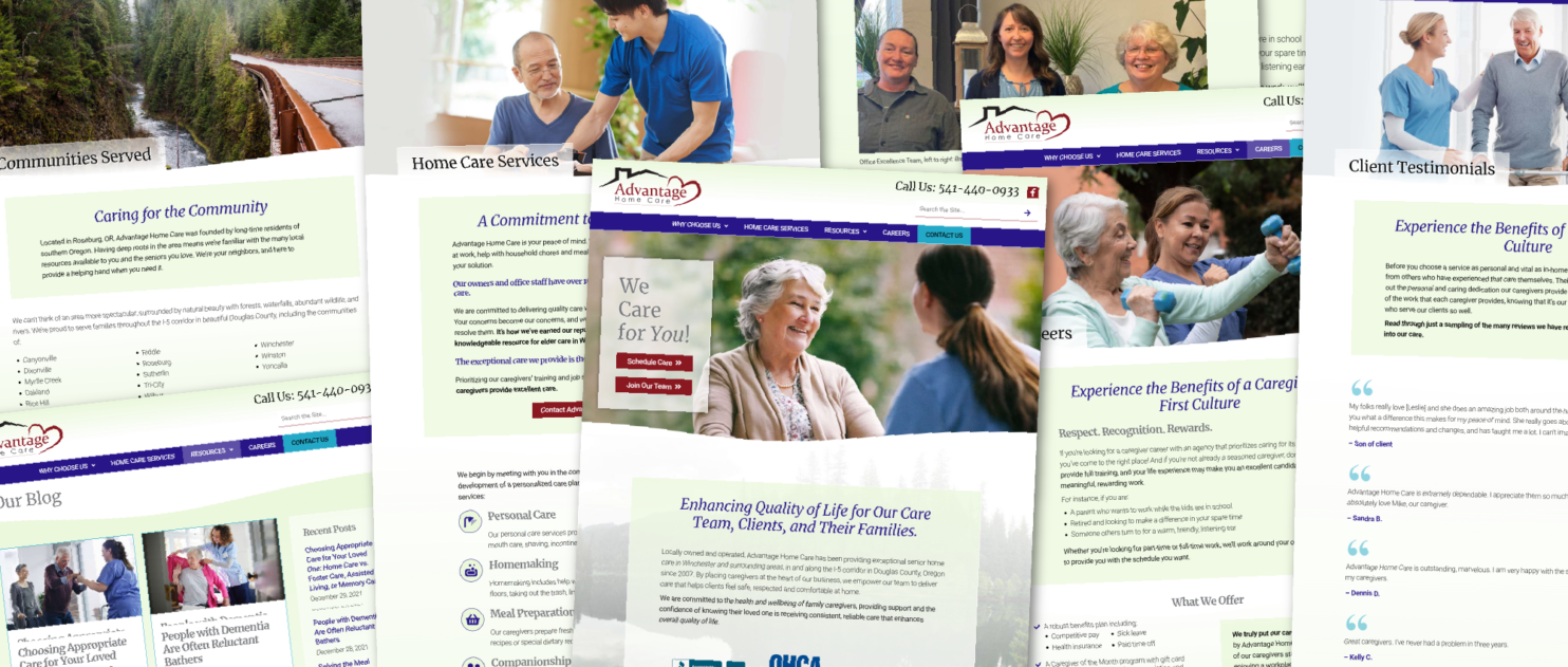 Advantage Home Care website