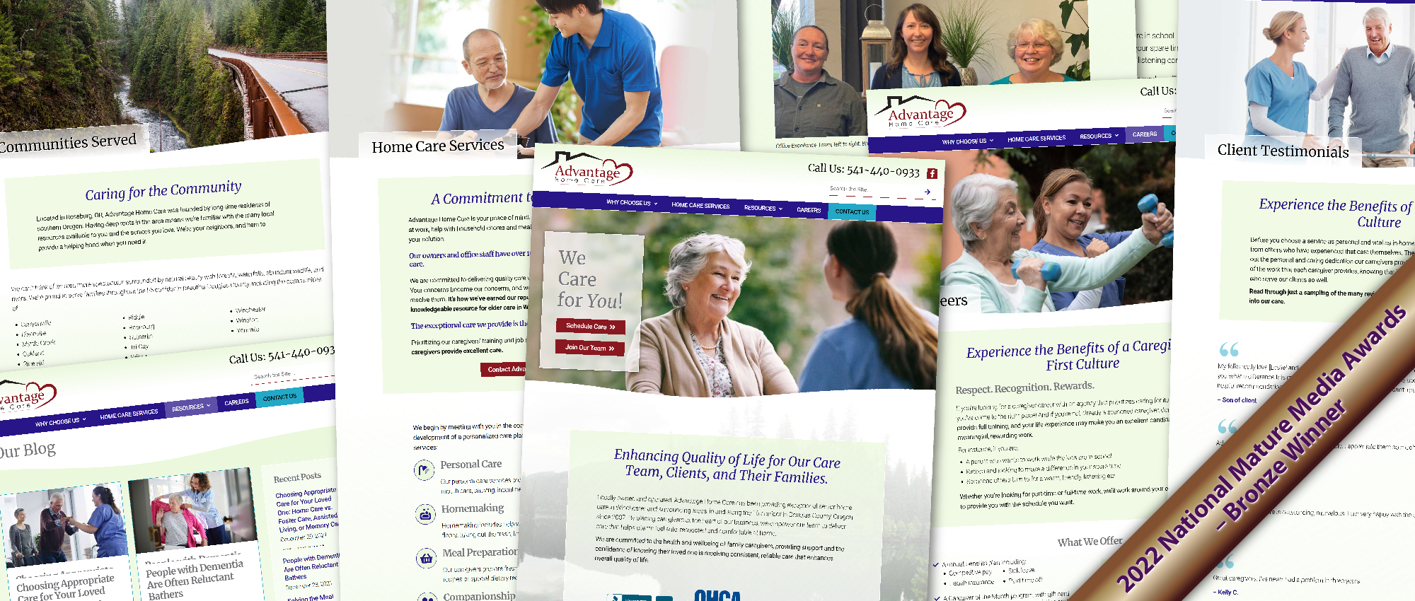 Advantage Home Care website - NMMA