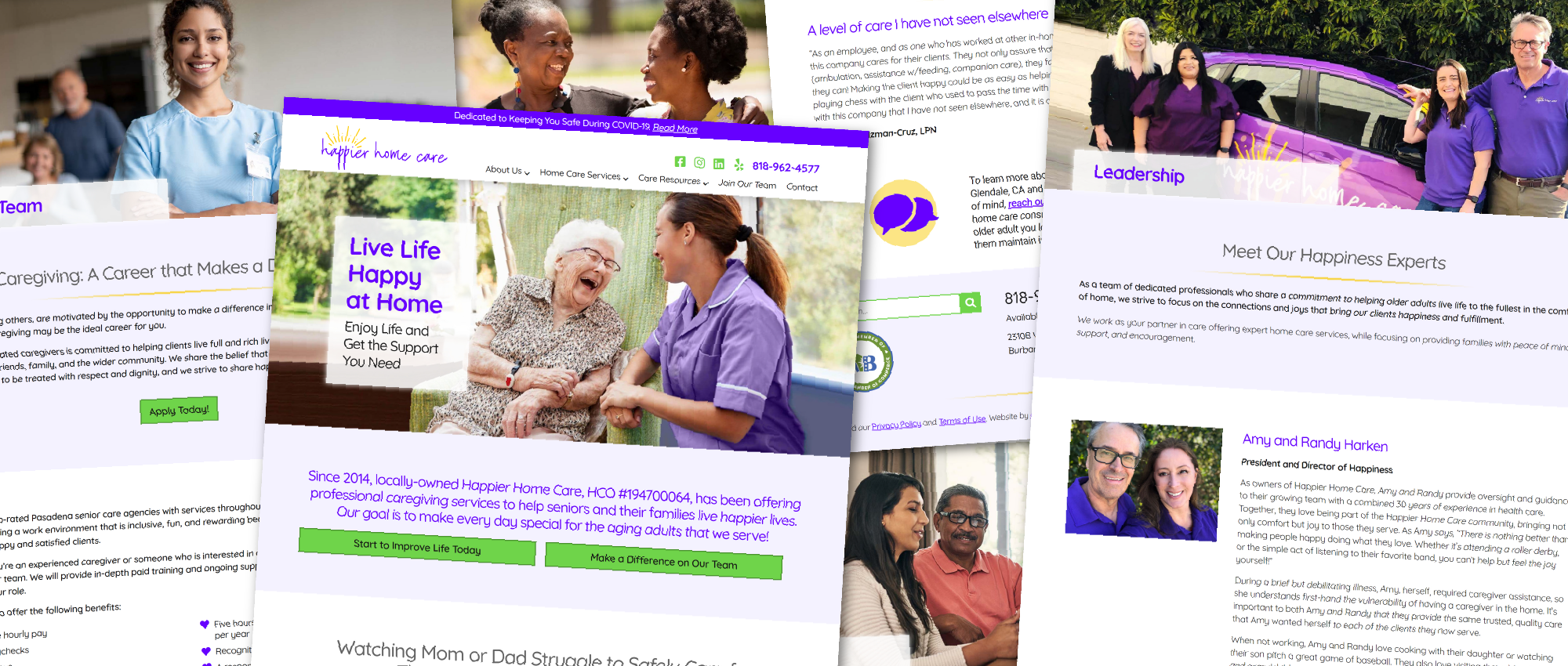 Happier Home Care website