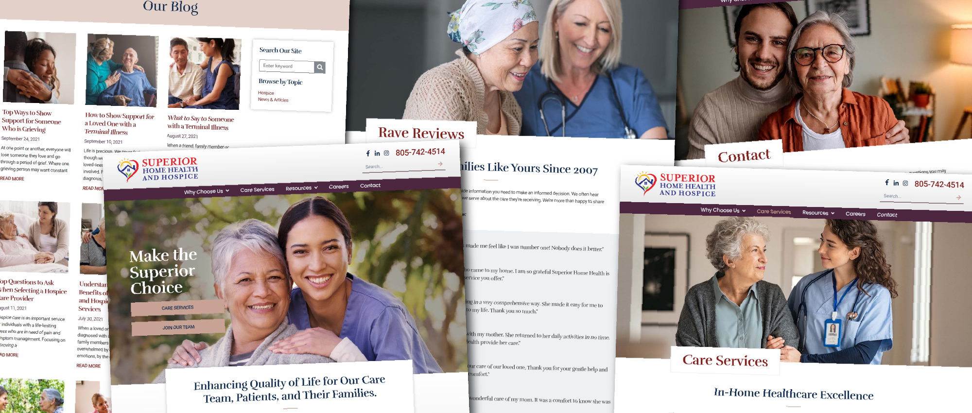 Superior Home Health and Hospice website