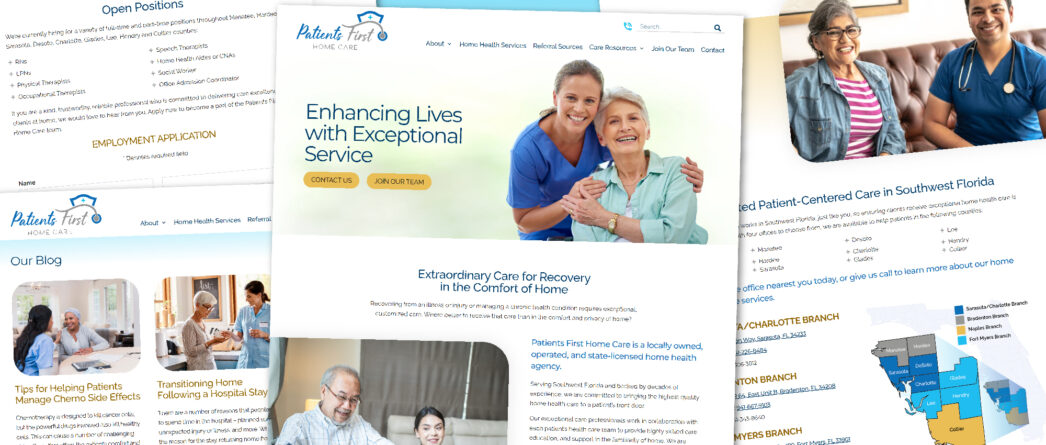 new website for Patients First Home Care