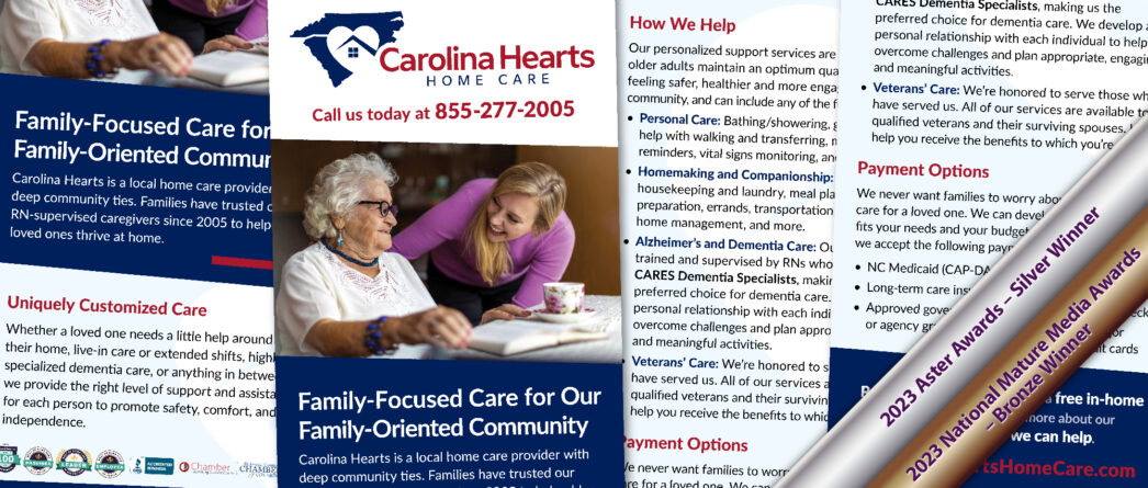 Award Winning Rack Card for Carolina Hearts Home Care