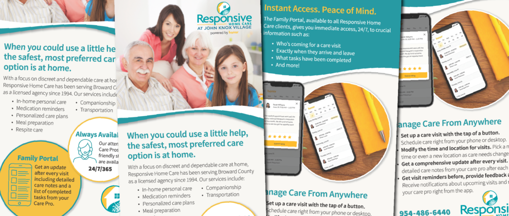 Responsive Home Care Family Portal rack card