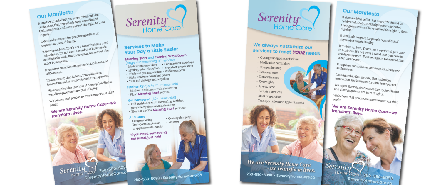 Serenity Home Care rack cards