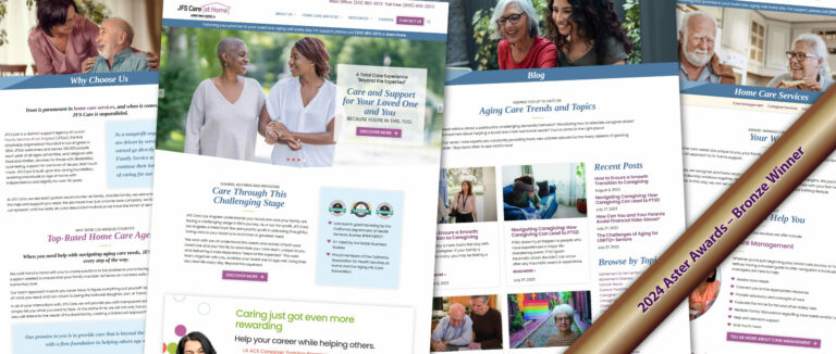 JFS Care website - Bronze Aster Awards Winner