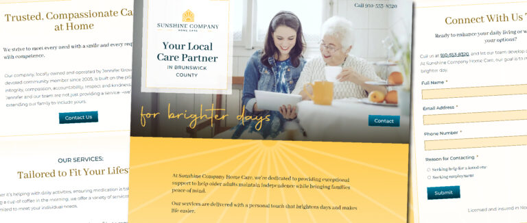 Sunshine Company Home Care website