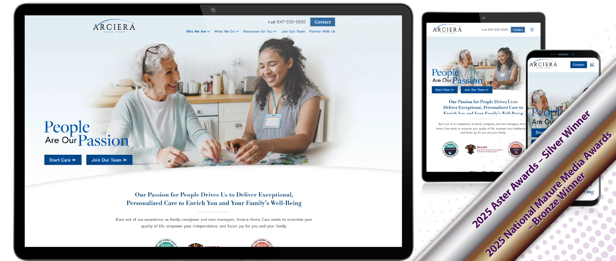 Arciera Home Care website