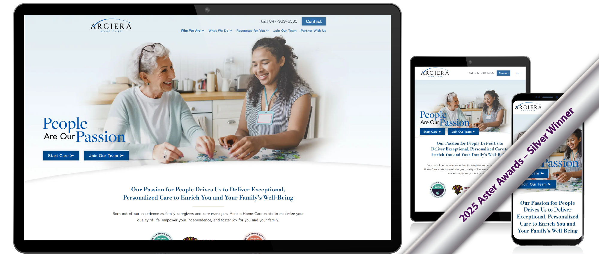 Arciera Home Care - Website - 2025 Silver Aster Award Winner