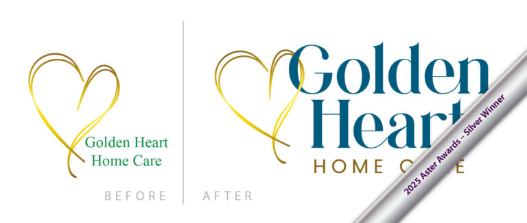 Golden Heart Home Care - Logo Revamp - 2025 Silver Aster Award