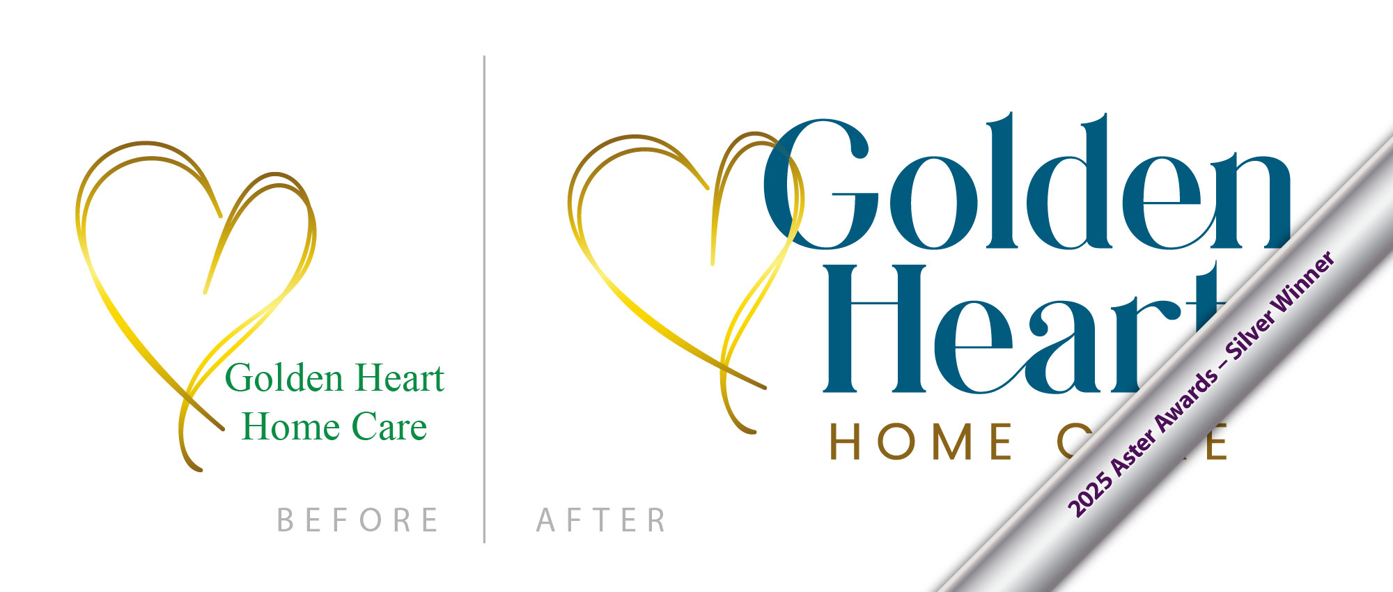 Golden Heart Home Care - Logo Revamp - 2025 Silver Aster Award