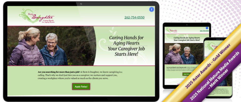 Rent-A-Daughter Landing Page for Caregiver Jobs