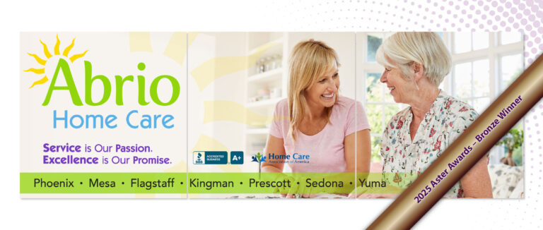 Abrio Home Care - 2024 Instagram banner - winner of 2025 Bronze Aster Award