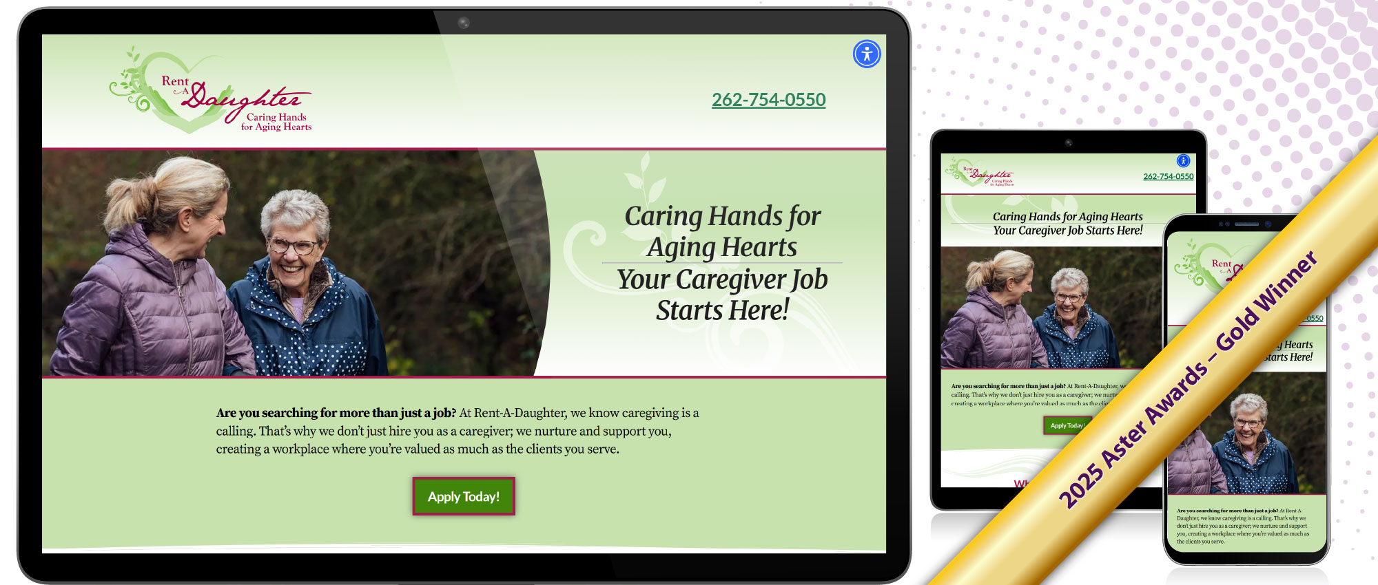 Rent-A-Daughter PPC Recruitment Landing Page - 2025 Gold Aster Award Winner