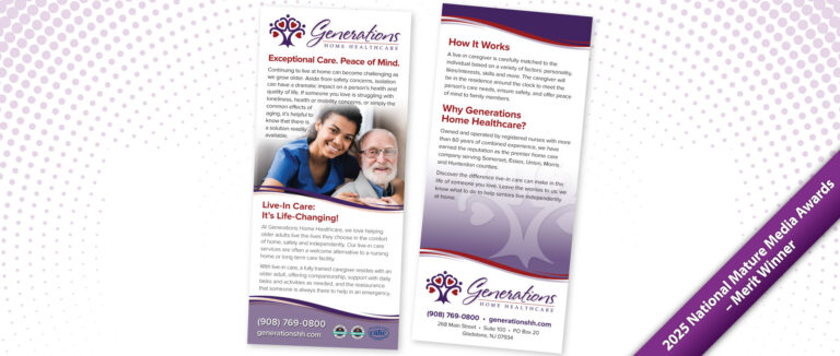 Rack Card for Generations Home Healthcare’s Live-In Care Services