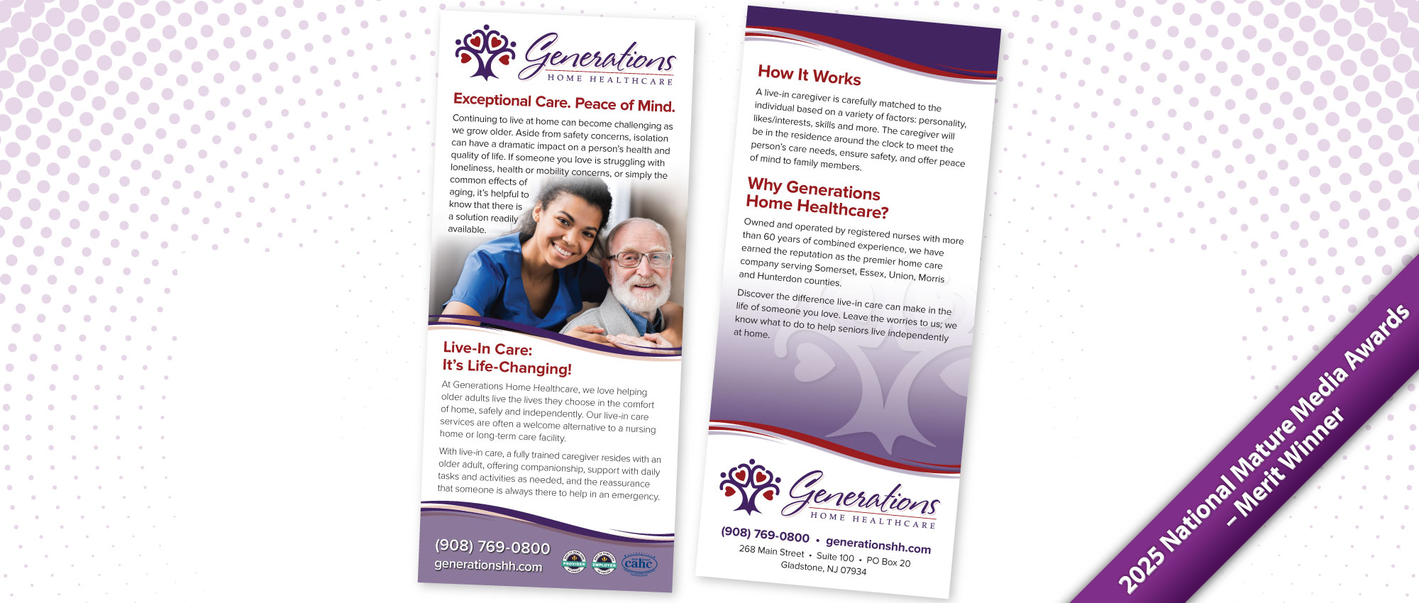 Rack Card for Generations Home Healthcare’s Live-In Care Services