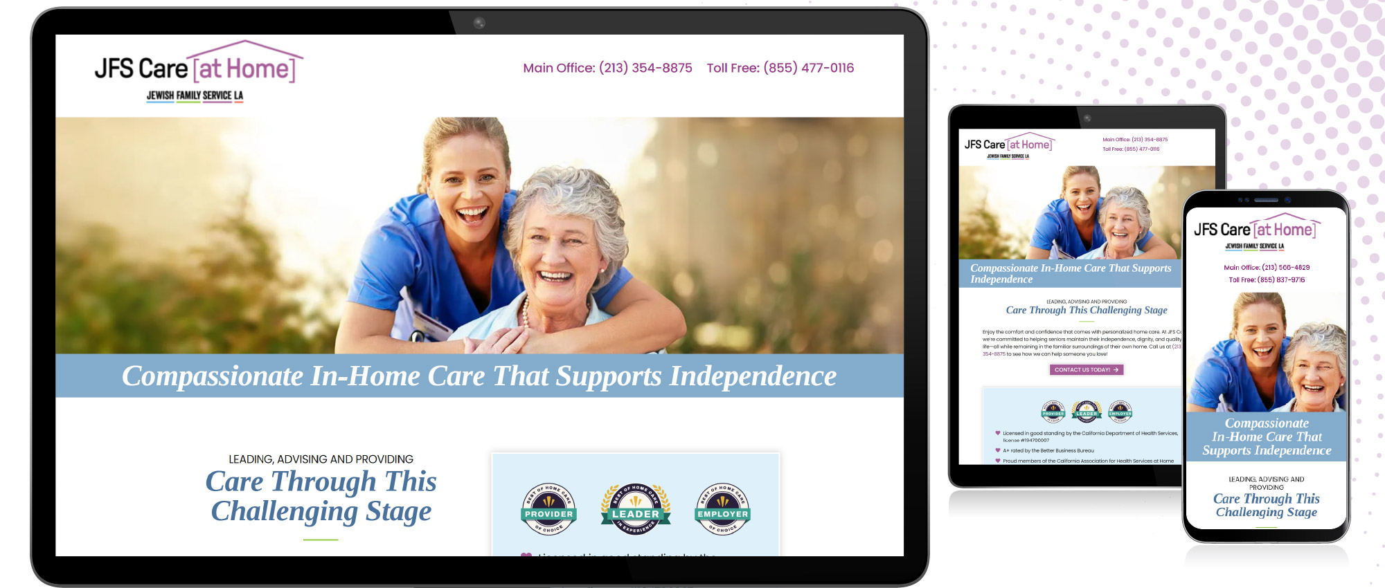 PPC Landing Page for JFS Care