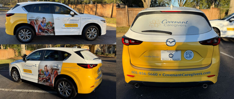 Covenant Caregivers Vehicle Wrap with photos