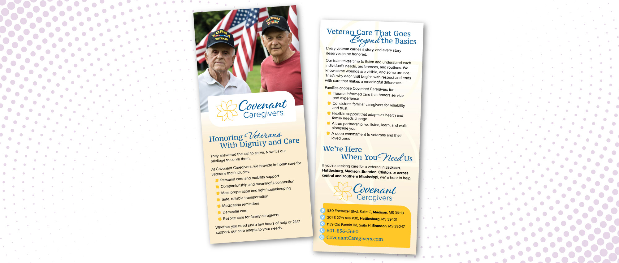 Covenant Caregivers Rack Card for Veterans