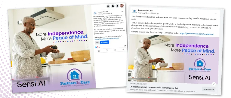 Partners In Care - Sensi.AI collaboration social media post